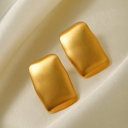 Rectangular Matte Brushed Earrings