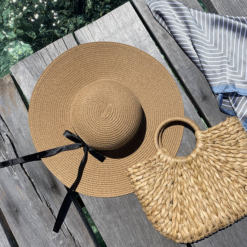 Straw Wide Brim Sun Beach Hat