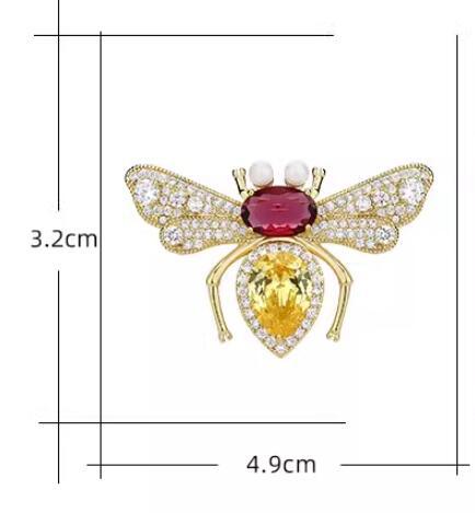 Insect Bee Flash Diamond Brooch