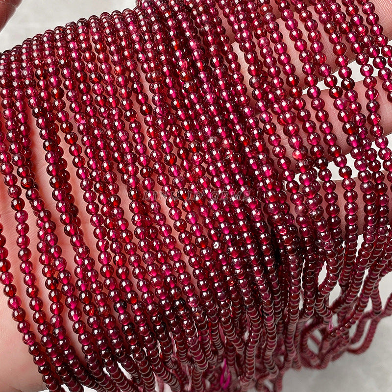 3Mm natural garnet three-ring bracelet