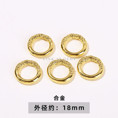 14/18K gold nine-character needle ball needle flower holder copper ring heart shape