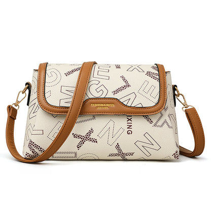 Printed letter shoulder messenger bag wholesale