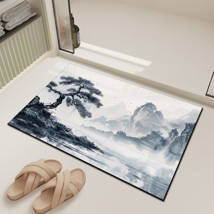 Diatomaceous earth ink wash bath mat