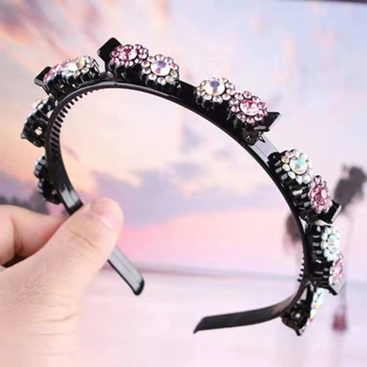 Sunflower rhinestone broken hair headband