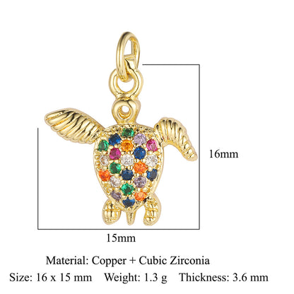 Butterfly Bee Elephant Copper Zircon Pendant