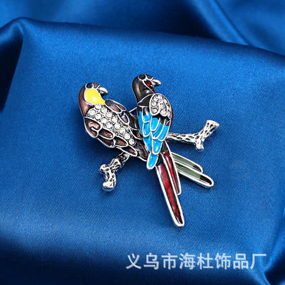 Alloy Oil Color Bird Brooch