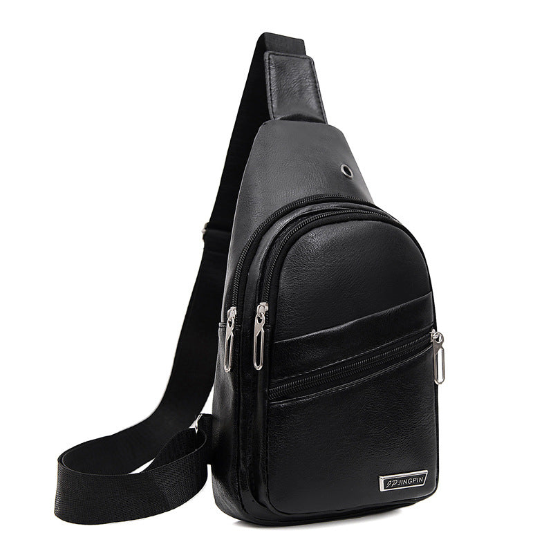 Men's PU Soft Leather Breast Bag