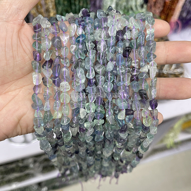 6-8Mm natural colored fluorite conformal beads loose beads