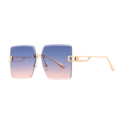 Rimless Edge-cut Oversized UV Protection Sunglasses Unisex Wholesale