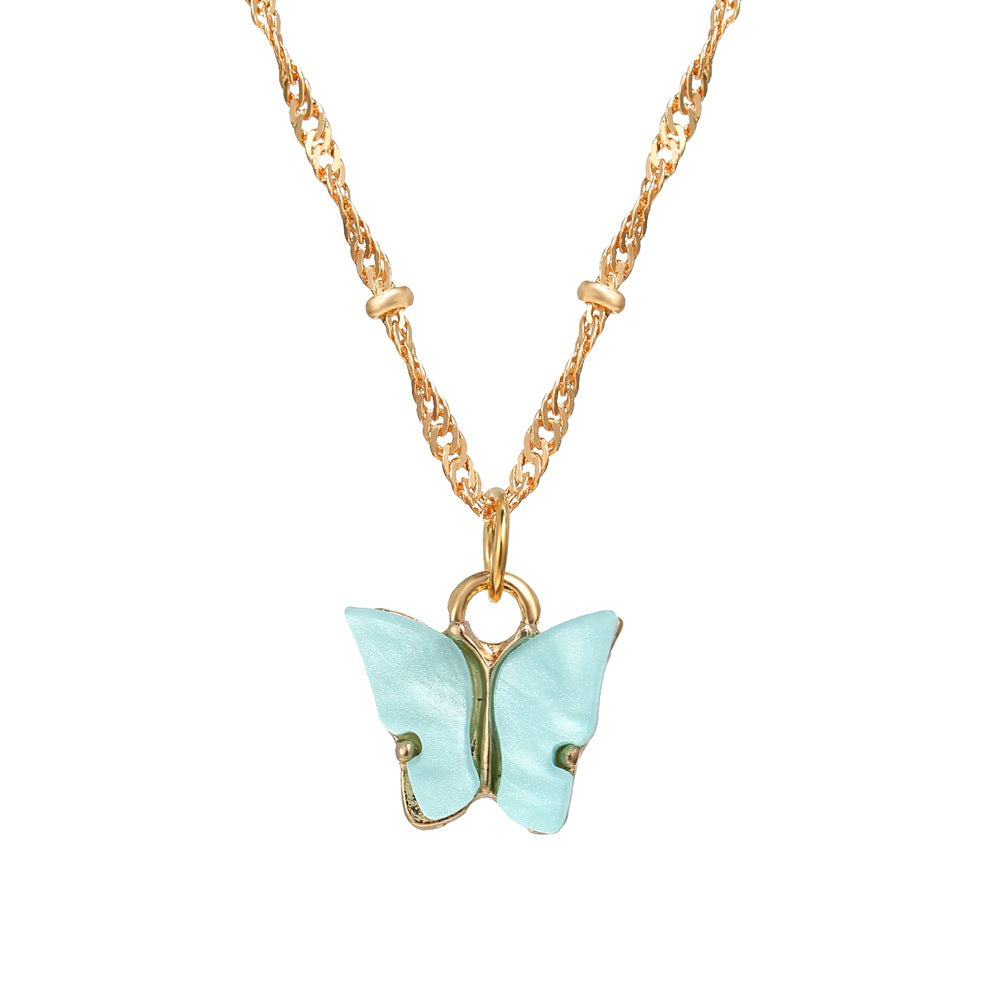 simple butterfly pendant necklace