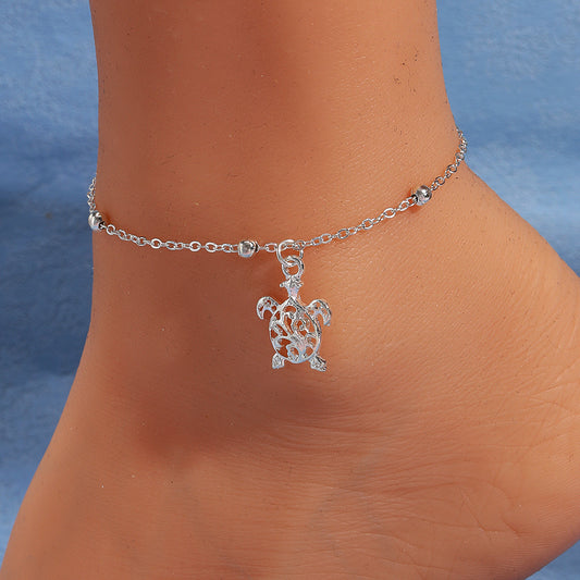 Turtle Silver Alloy Anklet