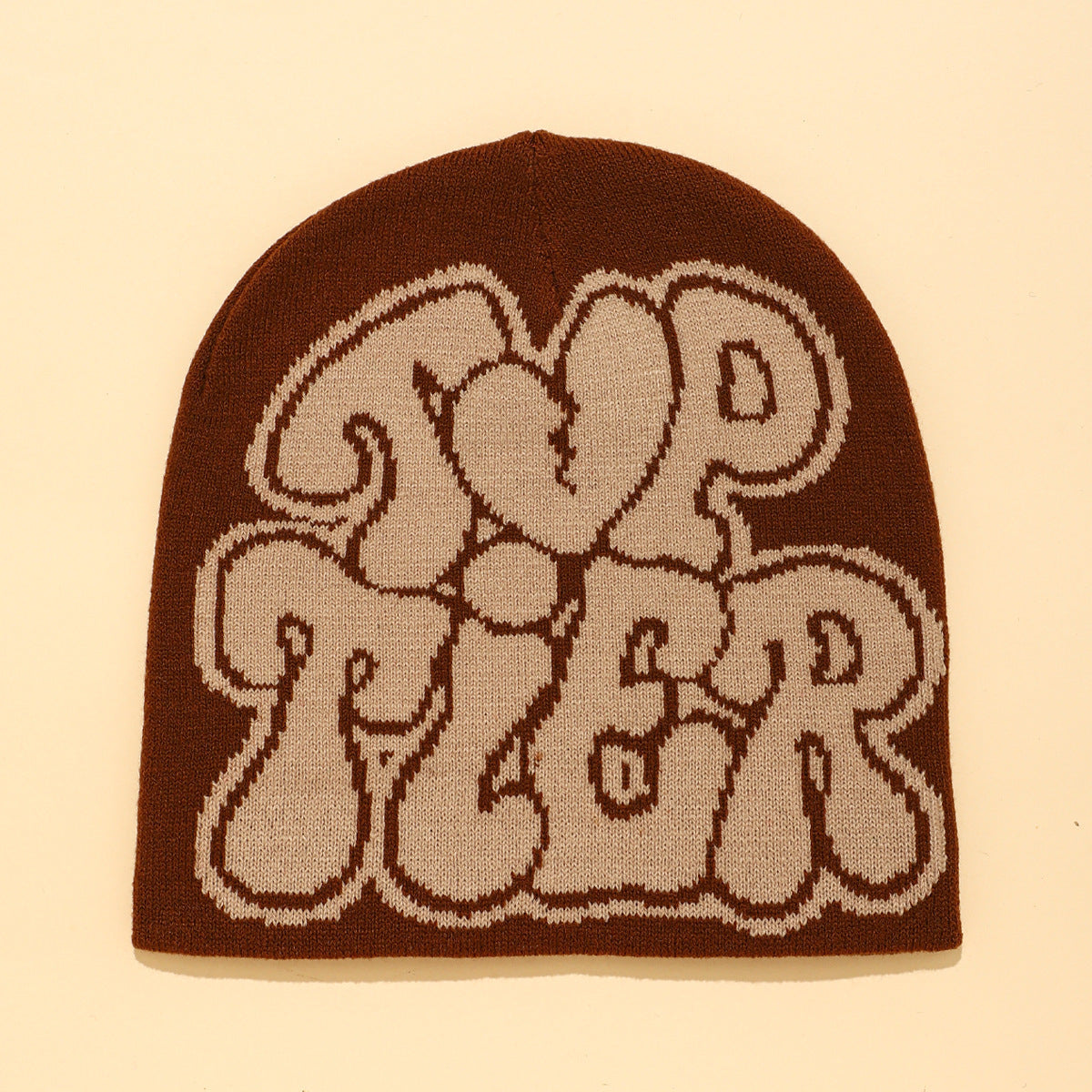 Knit Winter Hat, Heart & Letter Pattern, Warm