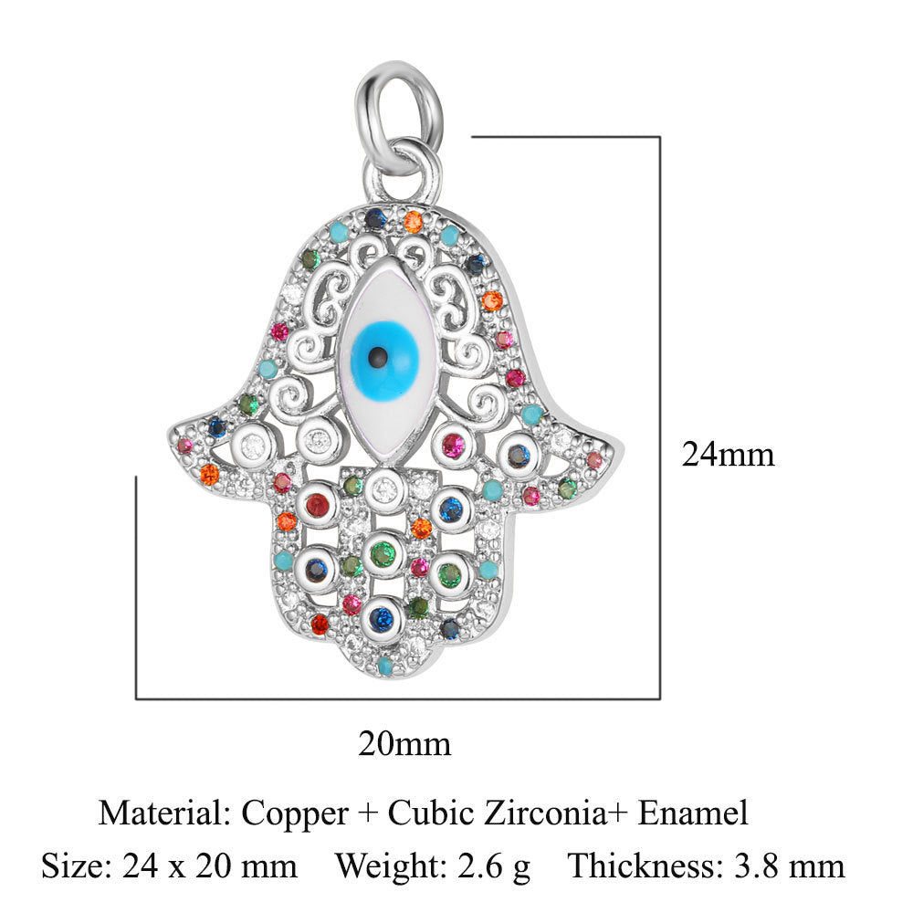 Evil Eye Copper Zircon Pendant