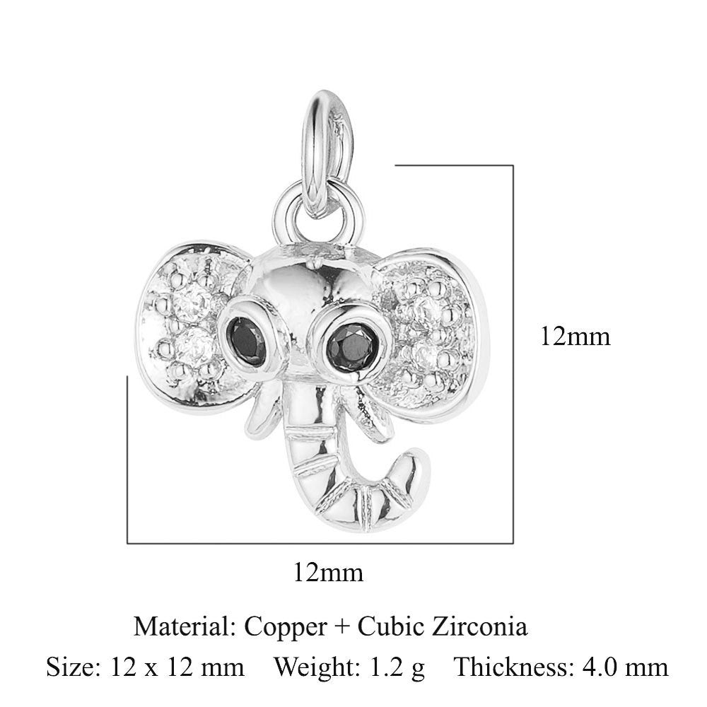 Dragonfly Elephant Dinosaur Copper Zircon Pendant