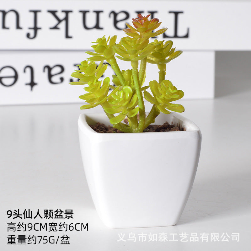 Simulation of succulent plastic bonsai artificial flowers combination