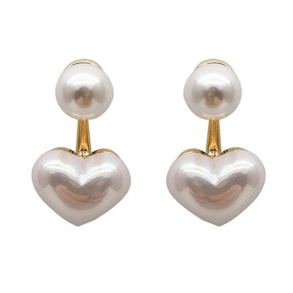 Love pearl stud earrings