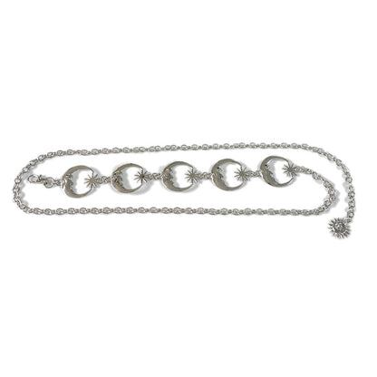 Sun and Moon Buckle Decorative Chain Metal Waist Chain