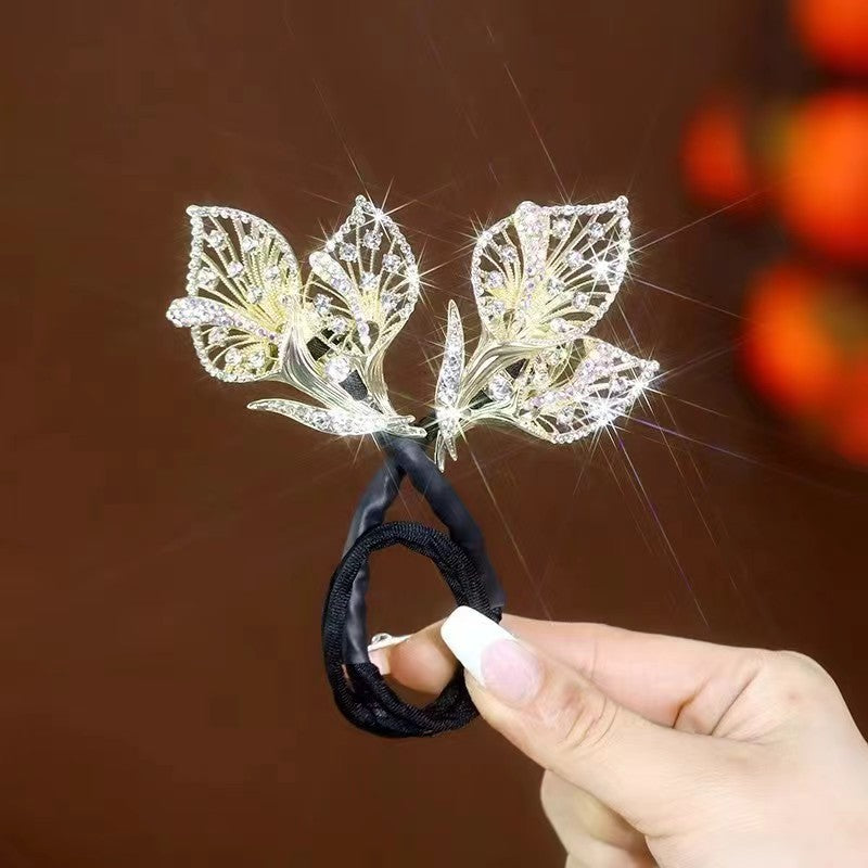 Vintage calla lily flying leaf reel hairpin