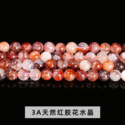 Natural red gum flower crystal loose bead hair crystal