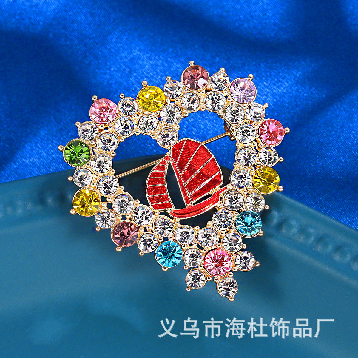 Love Rhinestone Brooch Alloy