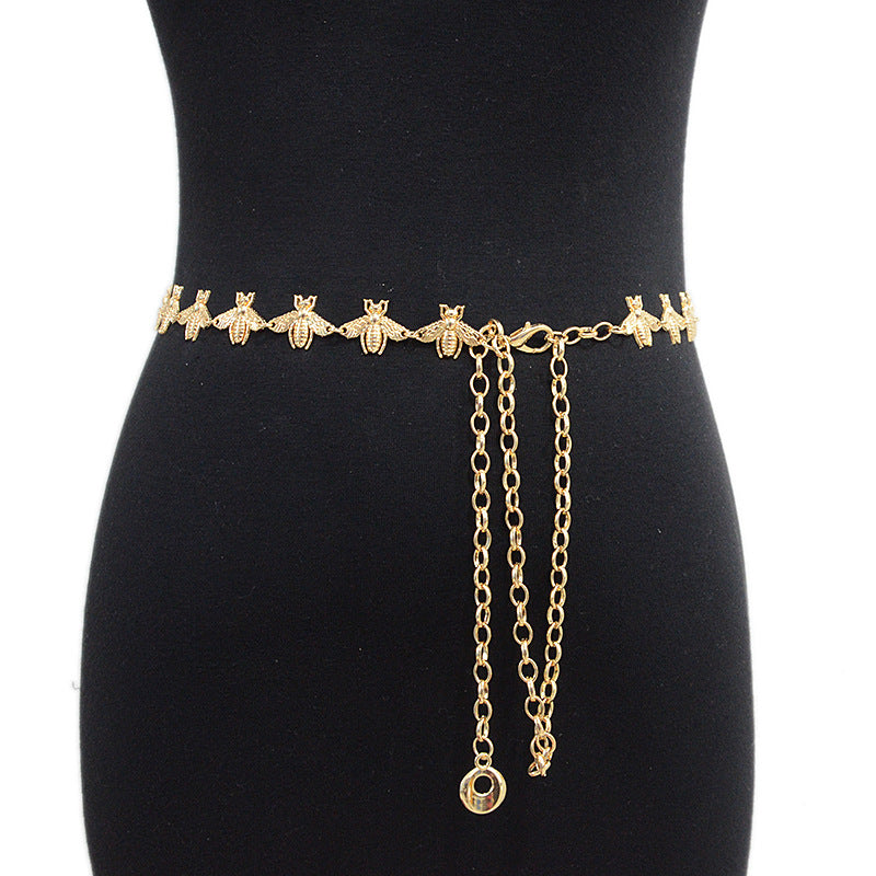 Bee buckle metal chain waist chain