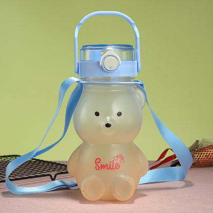 Bear Dual-Drink Plastic Bottle with Strap