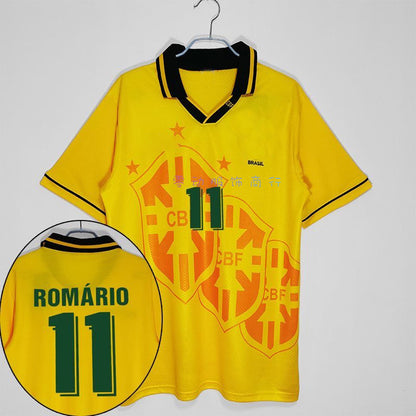 1994 Brazil Home 11 Rom¨¢rio 20 Ronaldo Retro Thai Jersey