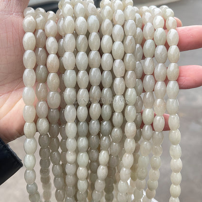 8 * 12Mm natural She Taicui jade rice beads bucket beads loose beads