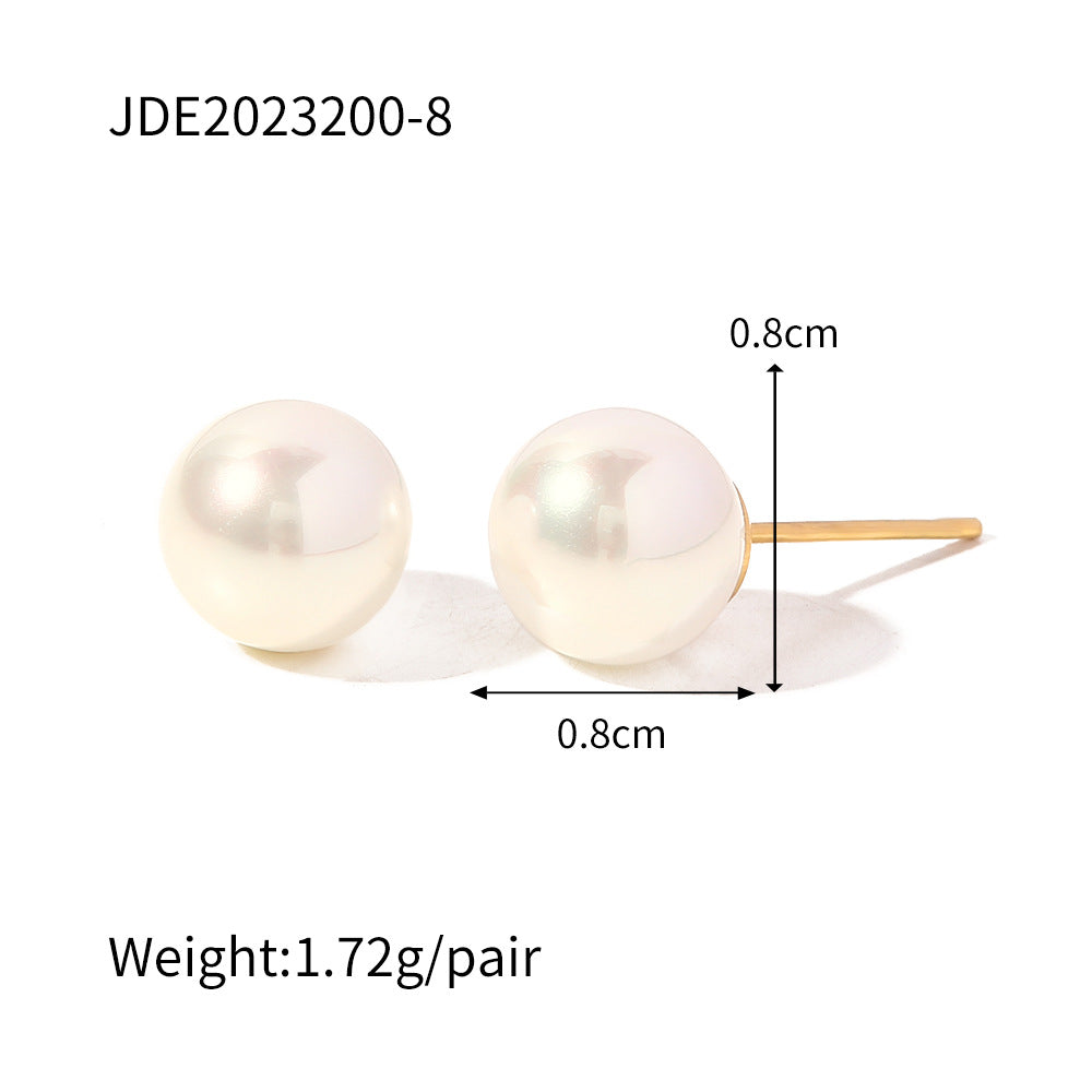 Colorful large pearl earrings