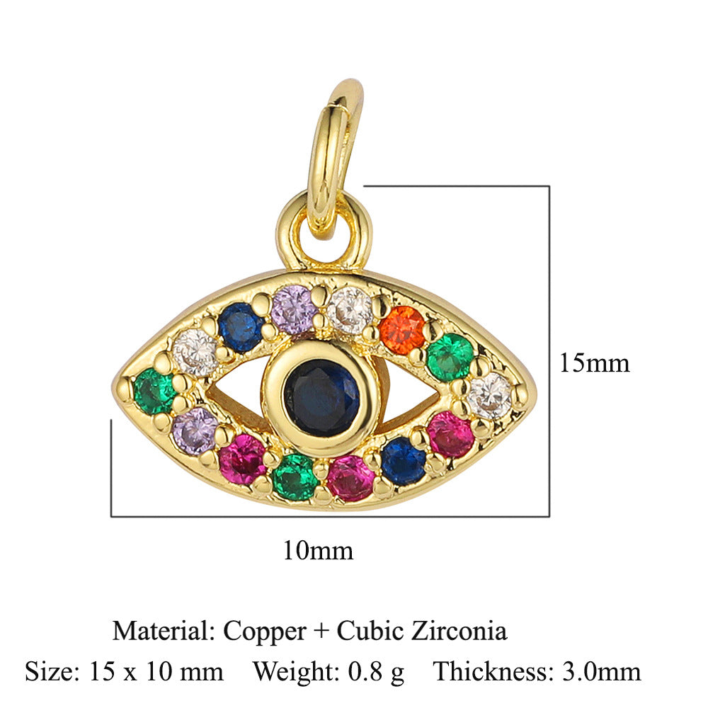 Evil Eye Fatima Palm Copper Zircon Pendant