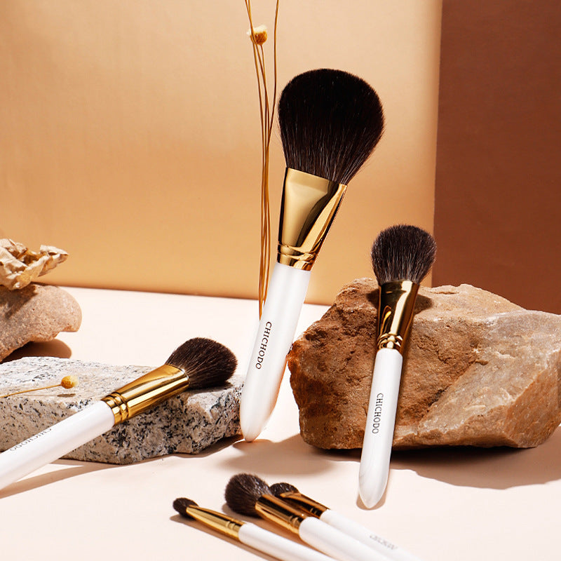 Animal Hair Makeup Brush Set Wooden Handle