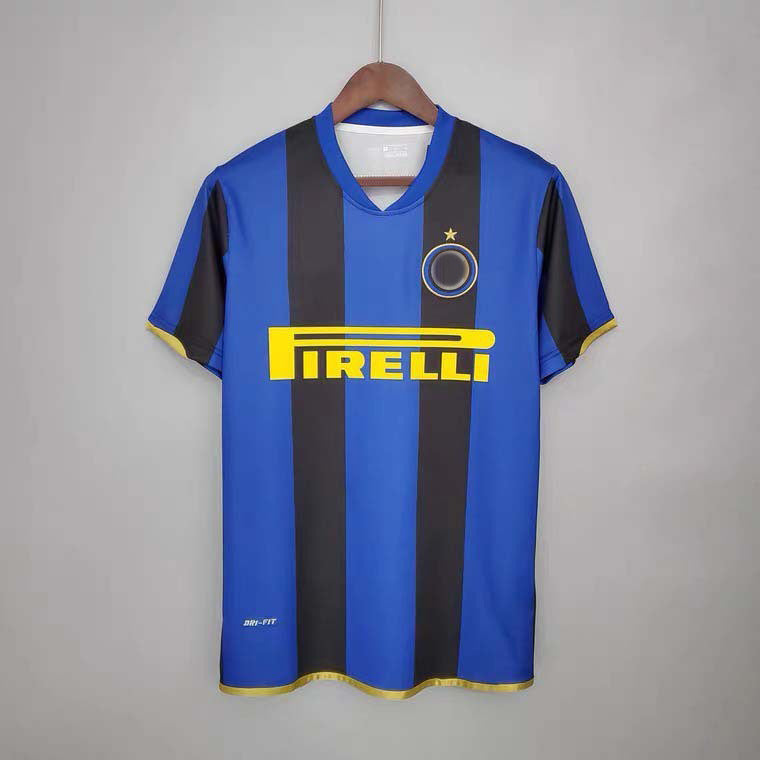 08-09 Inter UCL 10 Crespo 7 Figo Retro Jersey