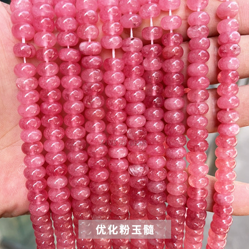 8 * 5Mm multi-colored chalcedony smooth abacus beads loose beads