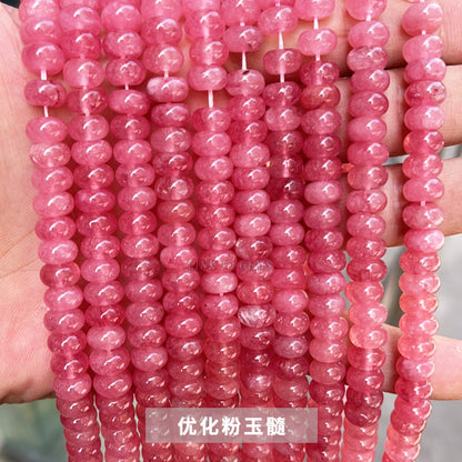 8 * 5Mm multi-colored chalcedony smooth abacus beads loose beads