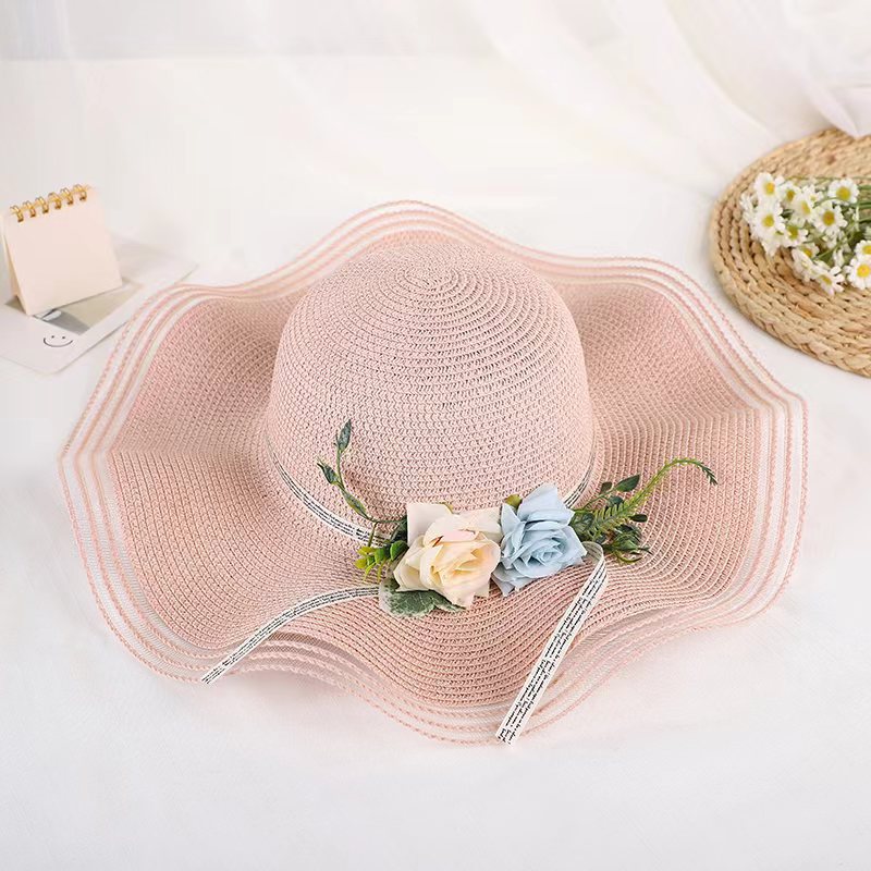 DIY Hat Vacation Wide Brim Korean Floral Beach Sun