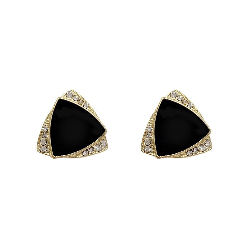 Geometric rhinestone triangle earrings