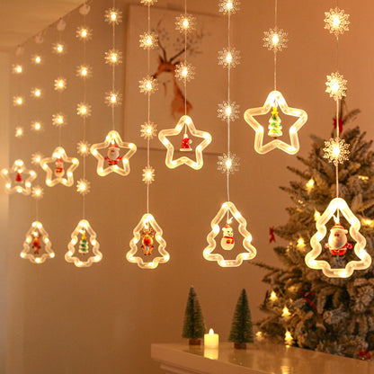 Cadena de luces LED con forma de estrella de cinco puntas 