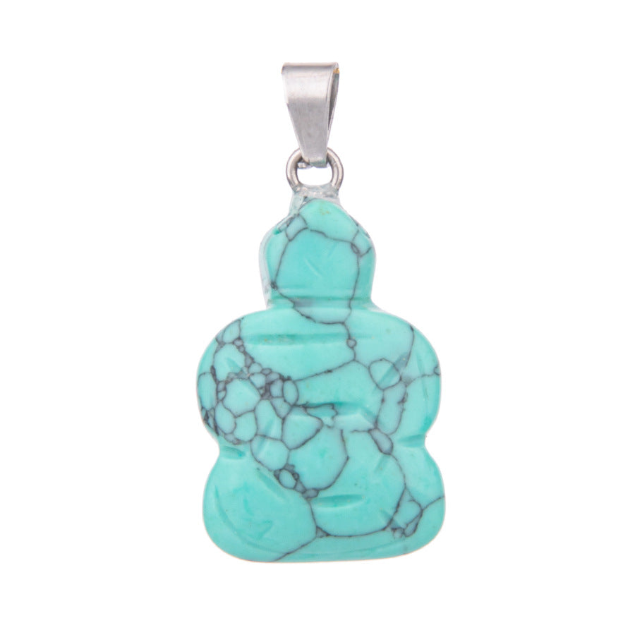 Crystal carved turtle pendant