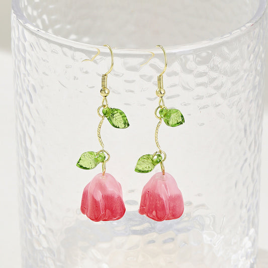 Tulip leaf earrings