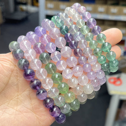 Natural gradual change color fluorite bracelet