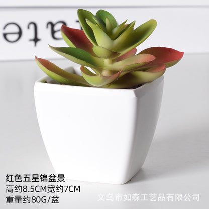 Simulation of succulent plastic bonsai artificial flowers combination