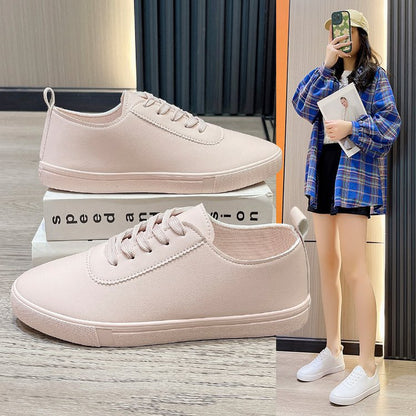 Candy color flat white shoes