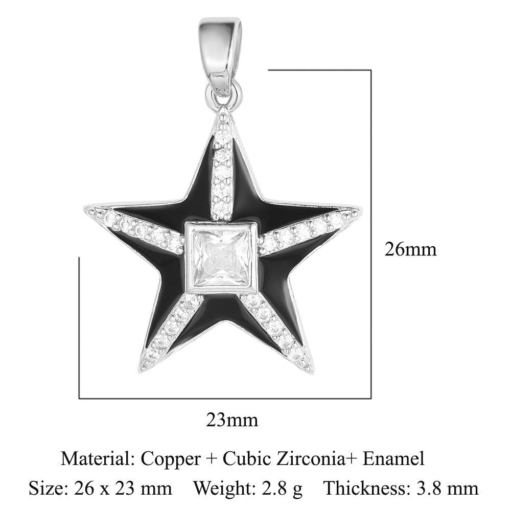 Sun Moon Star Universe Copper Zircon Pendant