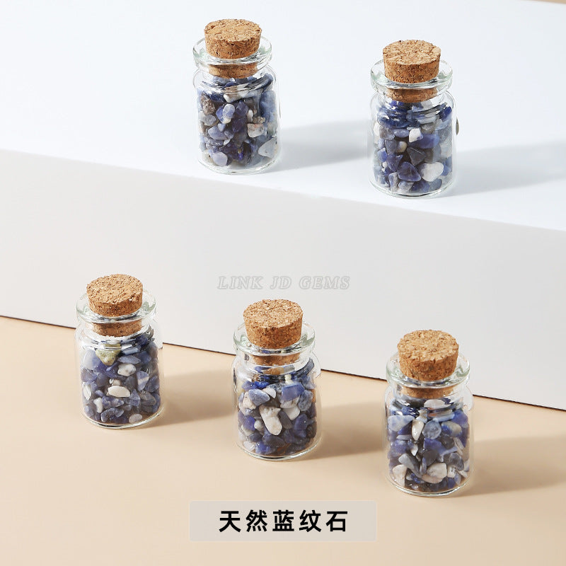 Natural crystal gravel wishing bottle