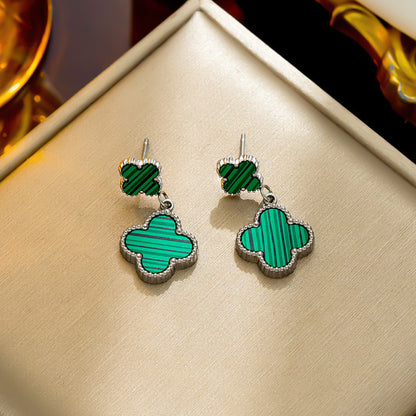 Stylish Stainless Steel Clover Earrings, Cross-border Wholesale