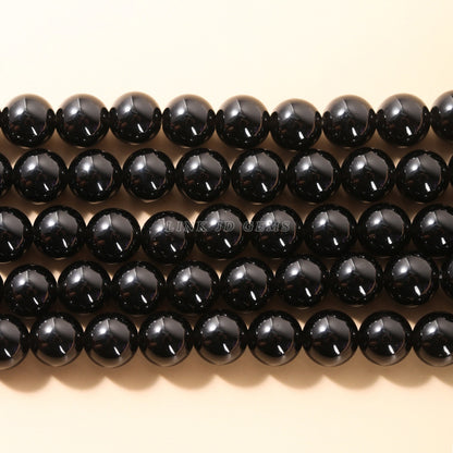 Natural black gold obsidian, round beads loose beads