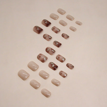 Brown Ombre Autumn Winter Elegant Wearable Nails