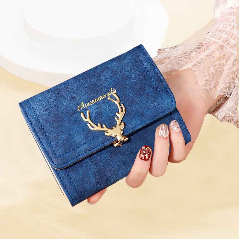 Frosted cartoon cute deer wallet