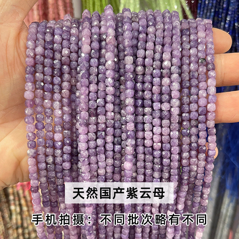 4Mm crystal agate square loose beads