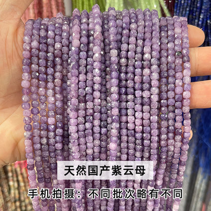 4Mm crystal agate square loose beads